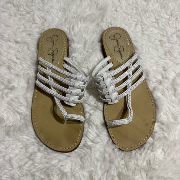 3/$32 Jessica Simpson White Summer Sandals Size 6.5 - Picture 6 of 6